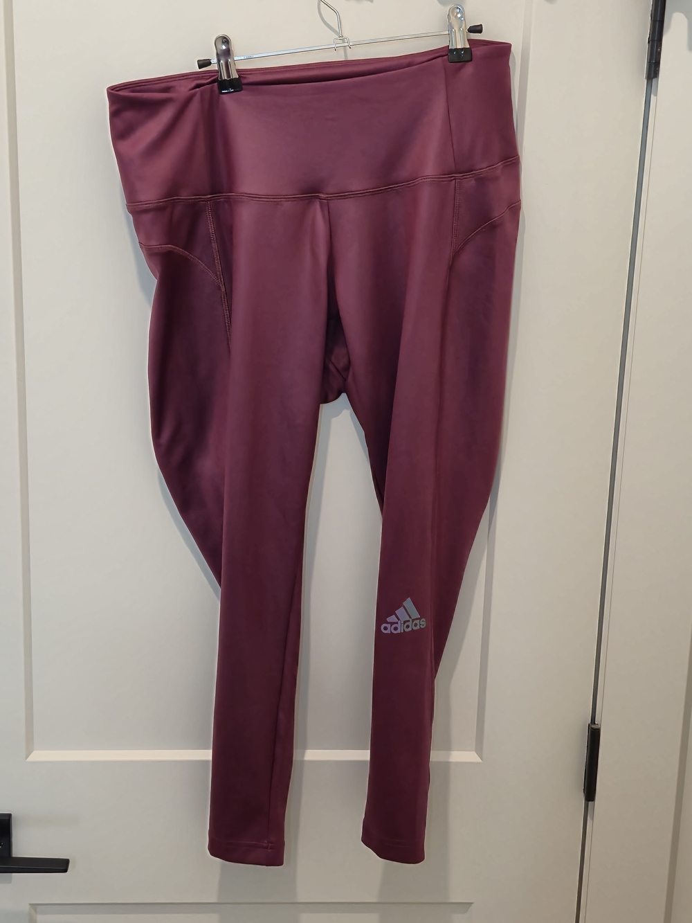 adidas Maroon High-Waist Performance Leggings